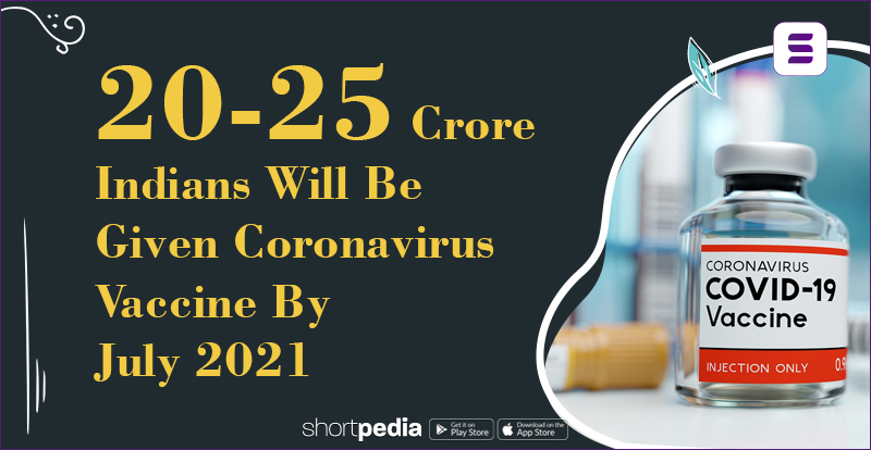 20-25 Crore Indians Will Be Given Coronavirus Vaccine By July 2021